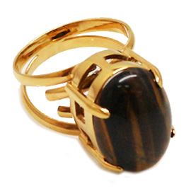 タイガーアイ(Tiger Eye)/天然石リング(メタル)