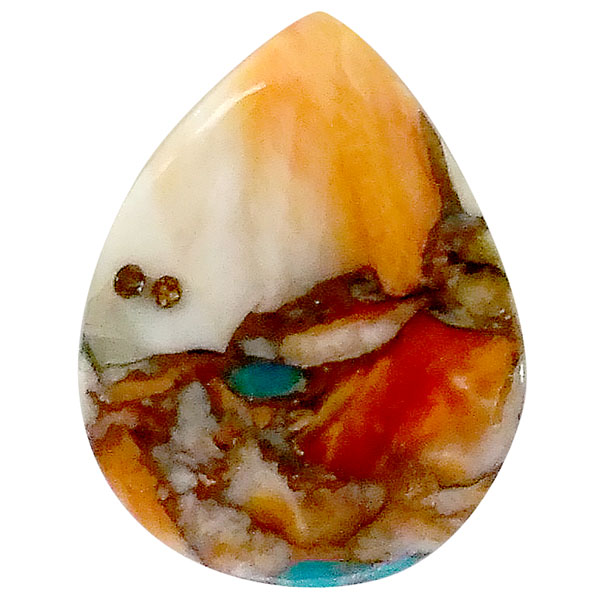 コパオイスターターコイズ(Copper Oyster Turquoise) ラウンドカボション