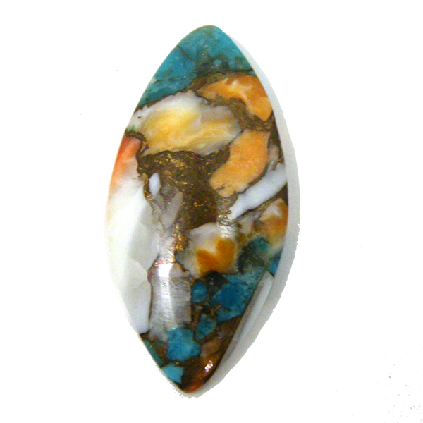 コパオイスターターコイズ(Copper Oyster Turquoise) ラウンドカボション