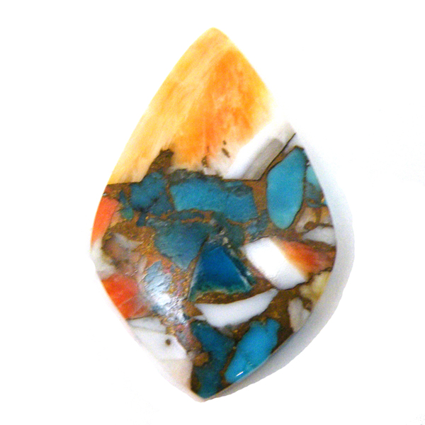 コパオイスターターコイズ(Copper Oyster Turquoise) ラウンドカボション