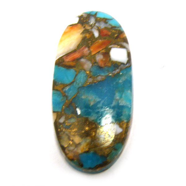 コパオイスターターコイズ(Copper Oyster Turquoise) ラウンドカボション