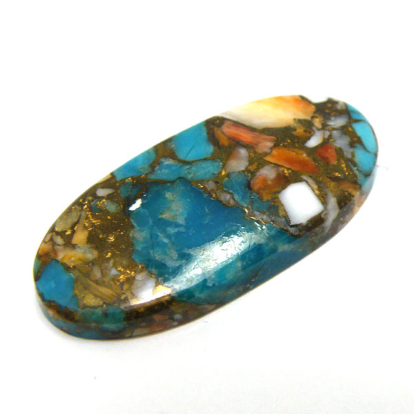 コパオイスターターコイズ(Copper Oyster Turquoise) ラウンドカボション