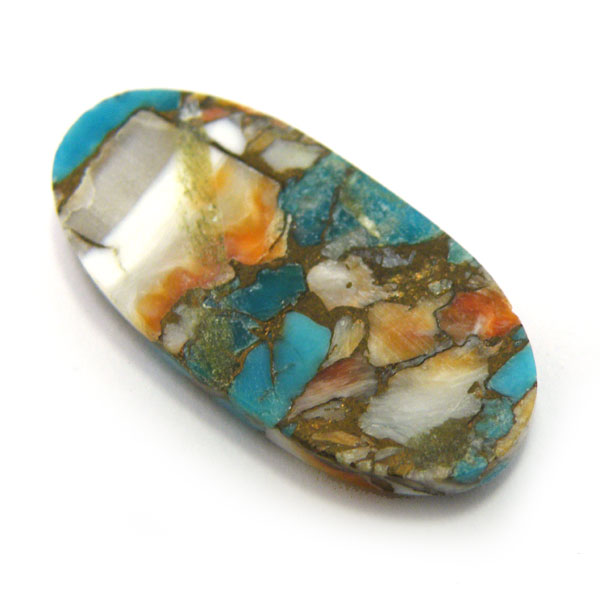 コパオイスターターコイズ(Copper Oyster Turquoise) ラウンドカボション