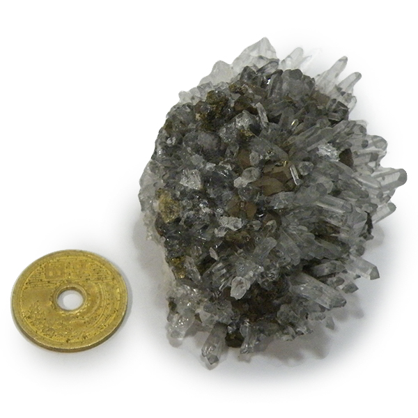 クォーツ水晶(Quartz)・パイライト(Pyrite)原石/クラスター