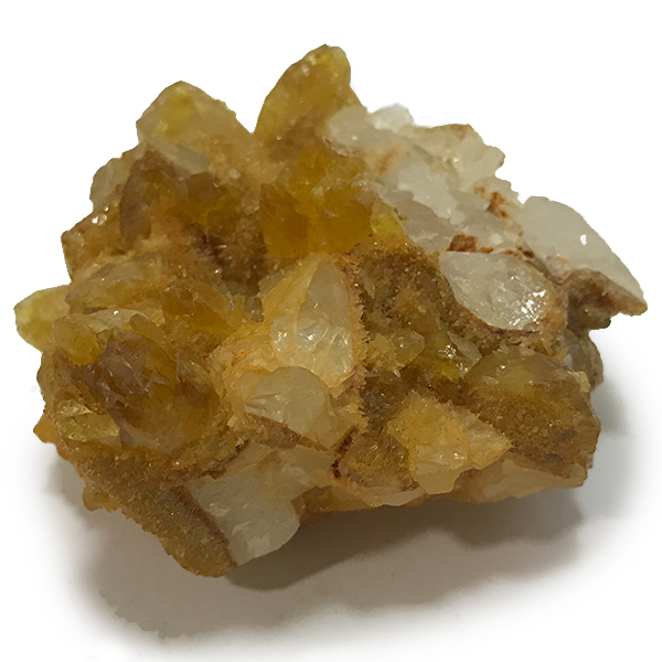 クォーツ水晶(Quartz)黄色染め加工原石/クラスター