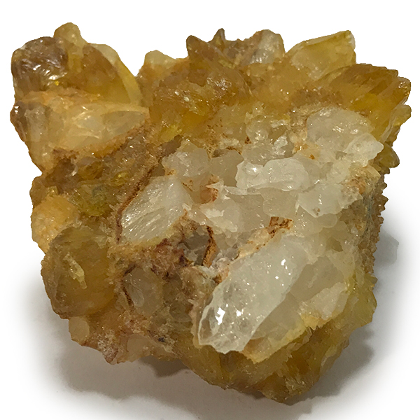 クォーツ水晶(Quartz)黄色染め加工原石/クラスター