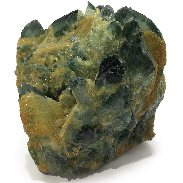 クォーツ水晶(Quartz)緑色染め加工原石/クラスター