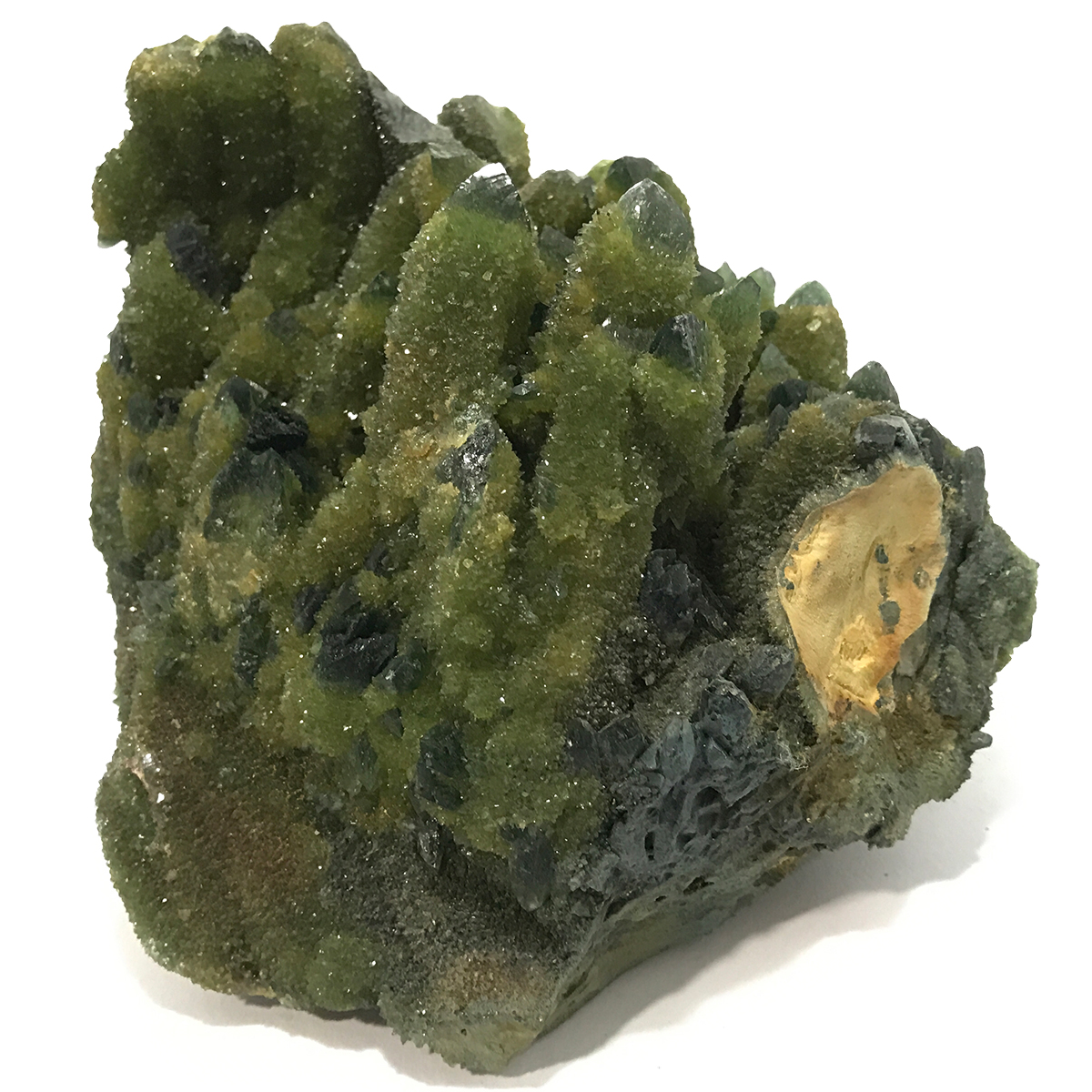 クォーツ水晶(Quartz)緑色染め加工クラスター
