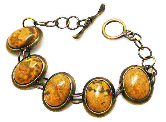 オーシャンジャスパー(Ocean Jasper)/天然石ブレスレット(メタル)