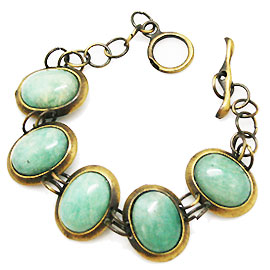 アマゾナイト(Amazonite)/天然石ブレスレット(メタル)