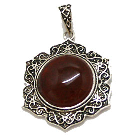カーネリアン(Carnelian)/天然石ペンダントトップ(メタル)