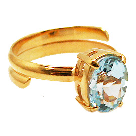 ブルートパーズ(Blue Topaz)/天然石リング(メタル)