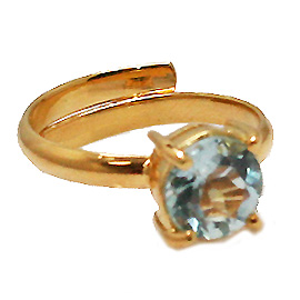 ブルートパーズ(Blue Topaz)/天然石リング(メタル)