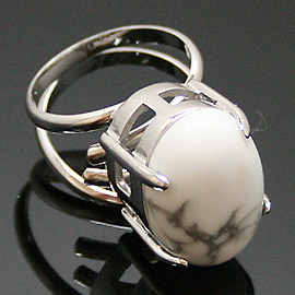 ハウライト(Howlite)/天然石リング(メタル)