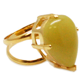 イエロージェイド(Yellow jade)/天然石リング(メタル)