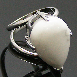 ハウライト(Howlite)/天然石リング(メタル)