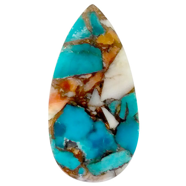 コパオイスターターコイズ(Copper Oyster Turquoise) ラウンドカボション