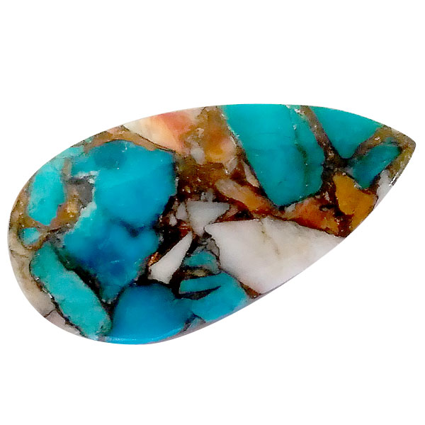 コパオイスターターコイズ(Copper Oyster Turquoise) ラウンドカボション