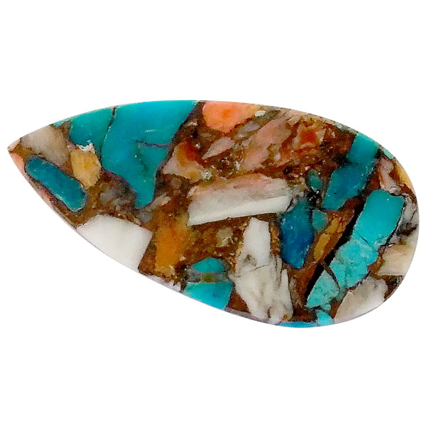 コパオイスターターコイズ(Copper Oyster Turquoise) ラウンドカボション