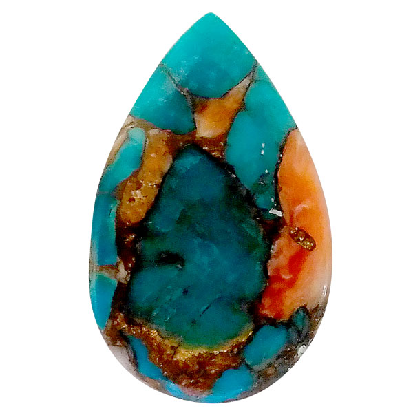 コパオイスターターコイズ(Copper Oyster Turquoise) ラウンドカボション