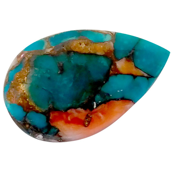 コパオイスターターコイズ(Copper Oyster Turquoise) ラウンドカボション