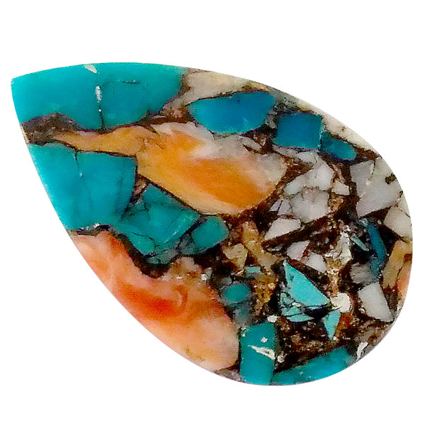 コパオイスターターコイズ(Copper Oyster Turquoise) ラウンドカボション