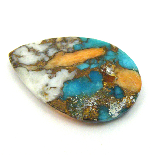 コパオイスターターコイズ(Copper Oyster Turquoise) ラウンドカボション