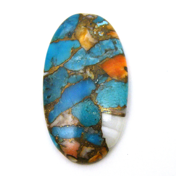 コパオイスターターコイズ(Copper Oyster Turquoise) ラウンドカボション