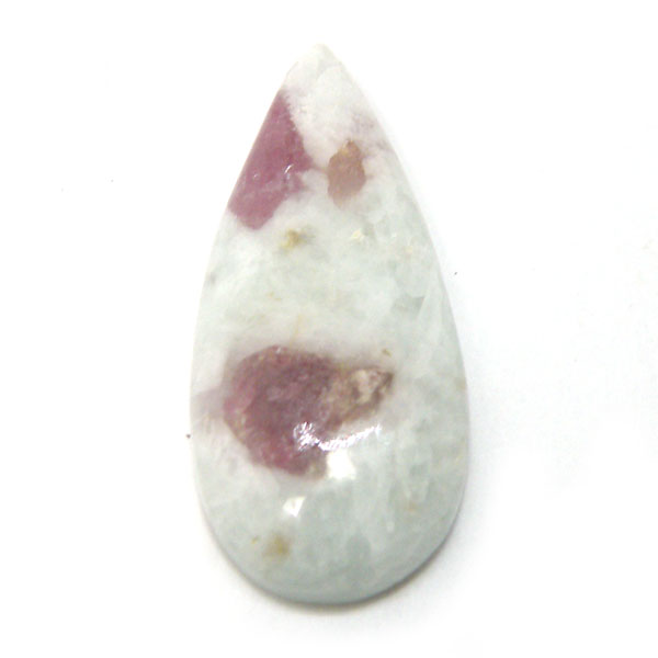 ルベライト トルマリンインクォーツ(Rubellite tourmaline in qurtz) ラウンドカボション