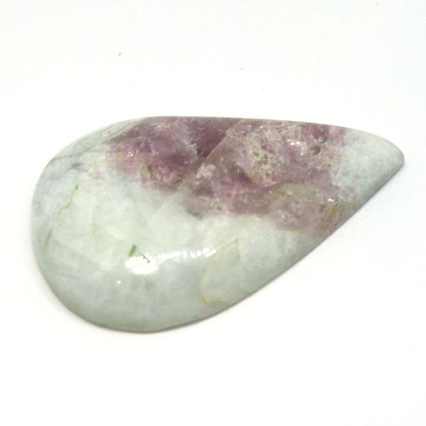 ルベライト トルマリンインクォーツ(Rubellite tourmaline in qurtz) ラウンドカボション