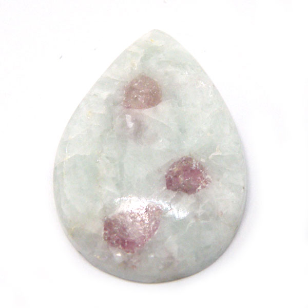 ルベライト トルマリンインクォーツ(Rubellite tourmaline in qurtz) ラウンドカボション