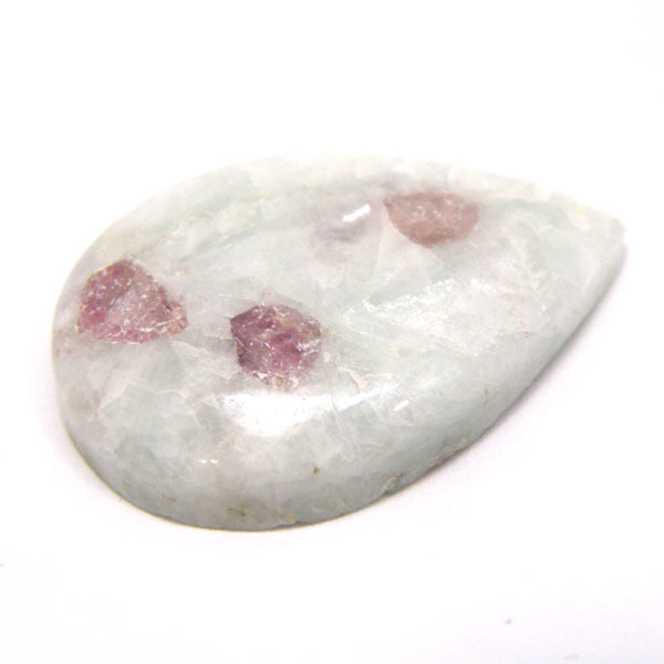 ルベライト トルマリンインクォーツ(Rubellite tourmaline in qurtz) ラウンドカボション