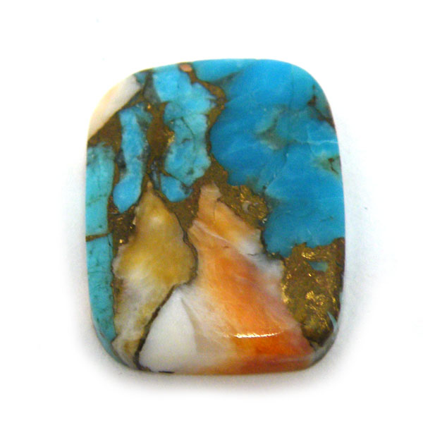 コパオイスターターコイズ(Copper Oyster Turquoise) ラウンドカボション