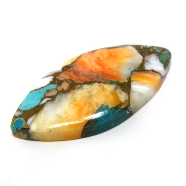 コパオイスターターコイズ(Copper Oyster Turquoise) ラウンドカボション