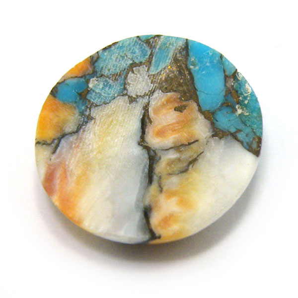 コパオイスターターコイズ(Copper Oyster Turquoise) ラウンドカボション