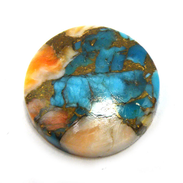 コパオイスターターコイズ(Copper Oyster Turquoise) ラウンドカボション