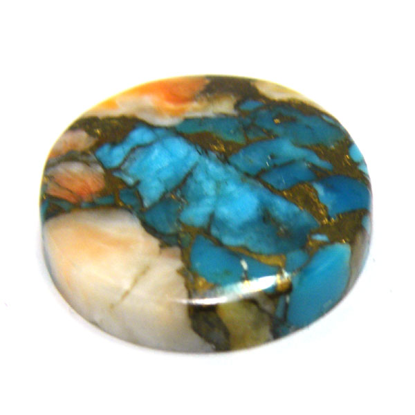 コパオイスターターコイズ(Copper Oyster Turquoise) ラウンドカボション