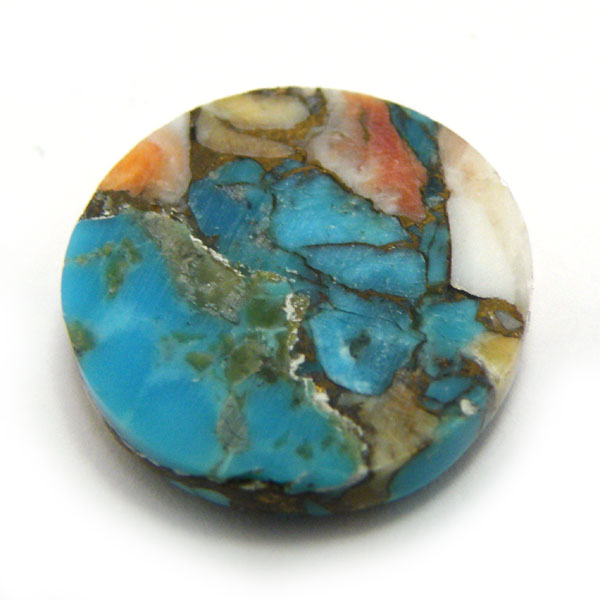 コパオイスターターコイズ(Copper Oyster Turquoise) ラウンドカボション