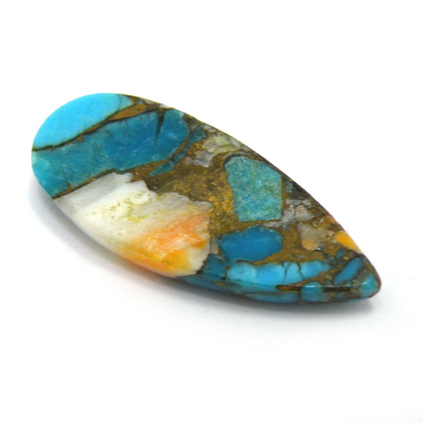 コパオイスターターコイズ(Copper Oyster Turquoise) ラウンドカボション