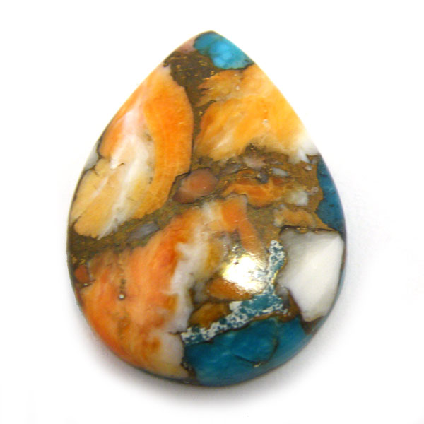 コパオイスターターコイズ(Copper Oyster Turquoise) ラウンドカボション