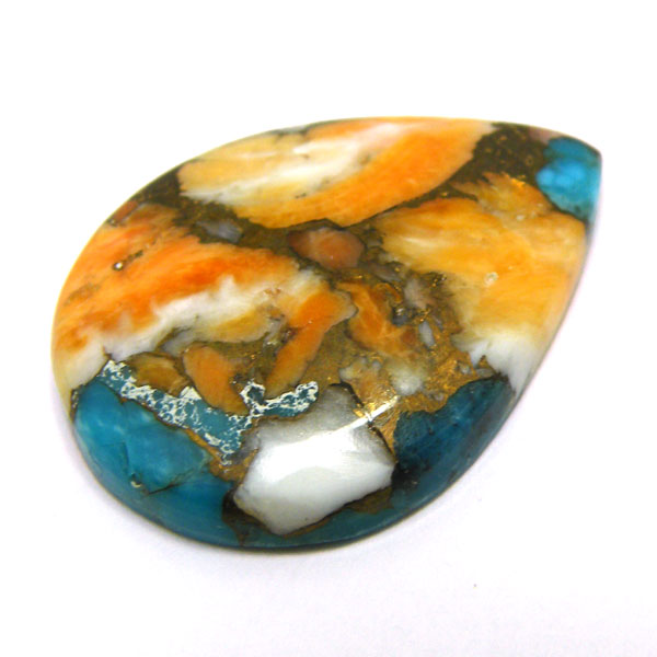 コパオイスターターコイズ(Copper Oyster Turquoise) ラウンドカボション