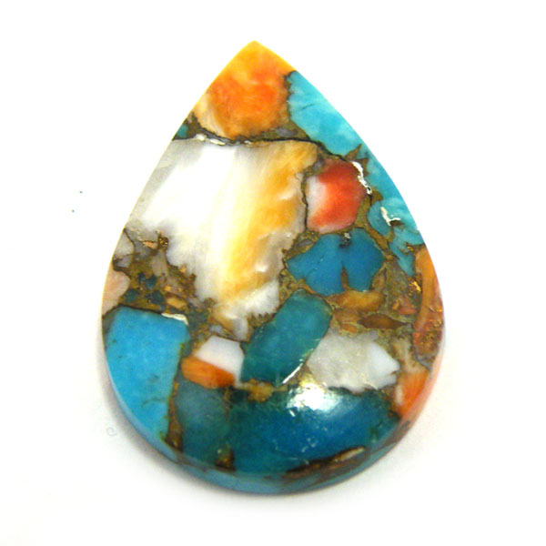 コパオイスターターコイズ(Copper Oyster Turquoise) ラウンドカボション