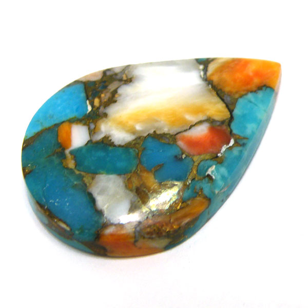 コパオイスターターコイズ(Copper Oyster Turquoise) ラウンドカボション