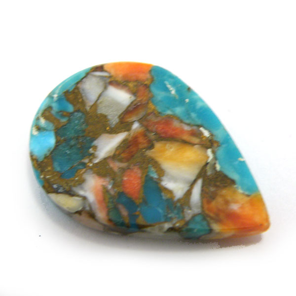 コパオイスターターコイズ(Copper Oyster Turquoise) ラウンドカボション