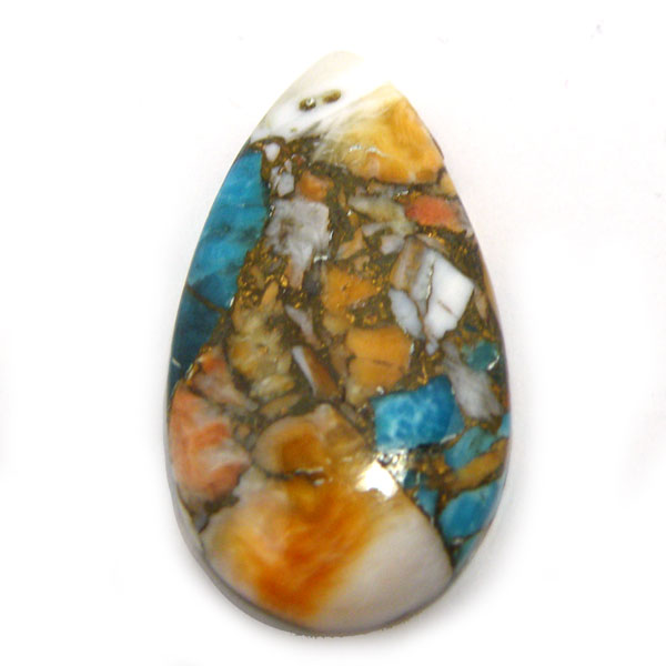 コパオイスターターコイズ(Copper Oyster Turquoise) ラウンドカボション