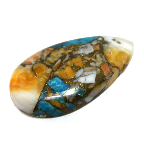 コパオイスターターコイズ(Copper Oyster Turquoise) ラウンドカボション
