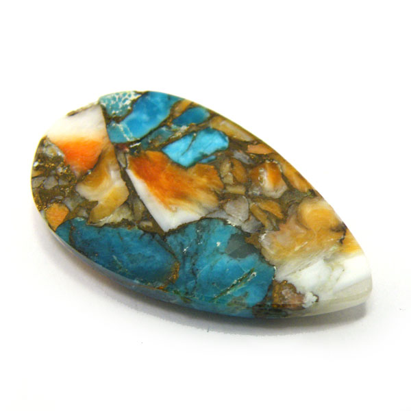 コパオイスターターコイズ(Copper Oyster Turquoise) ラウンドカボション