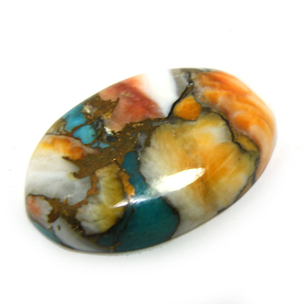 コパオイスターターコイズ(Copper Oyster Turquoise) ラウンドカボション