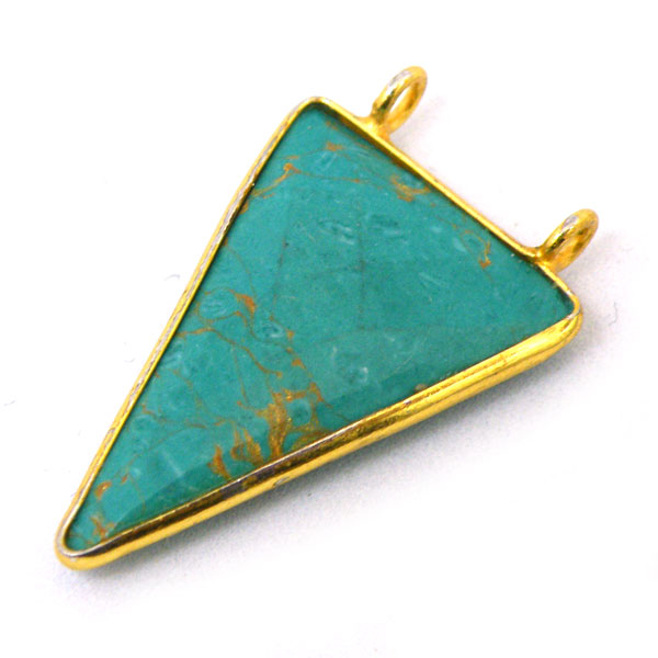 ターコイズ/練り(Turquoise/Dyed)/silver/ジェムターミナルパーツ