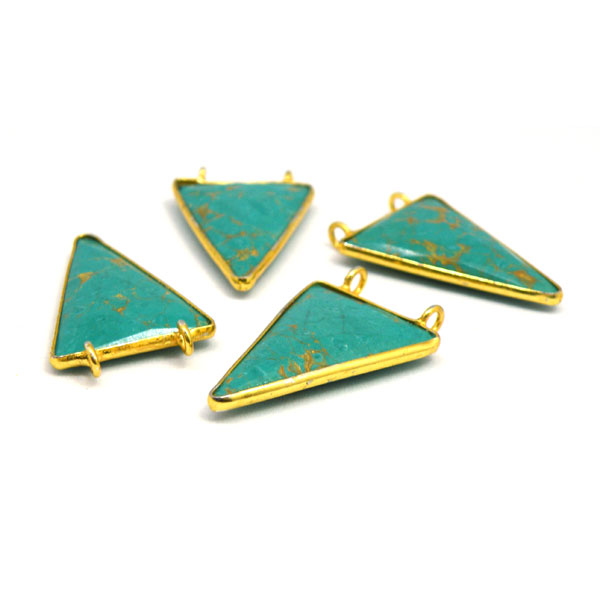 ターコイズ/練り(Turquoise/Dyed)/silver/ジェムターミナルパーツ